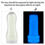 Lovetoy Lumino Play Ribbed Masturbator – Glow in the Dark TPE Stroker - Adult Toys