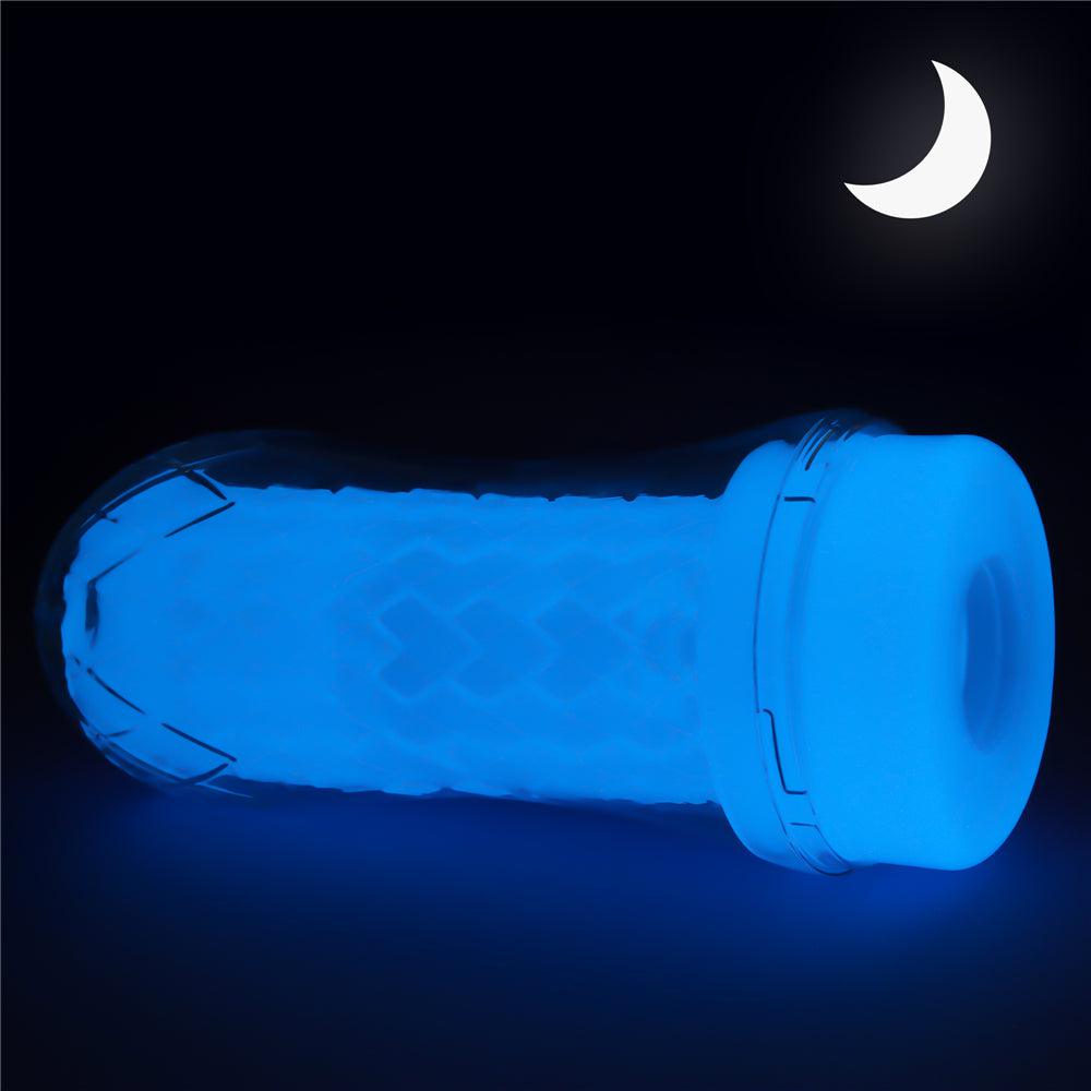 Lovetoy Lumino Play Ribbed Masturbator – Glow in the Dark TPE Stroker - Adult Toys