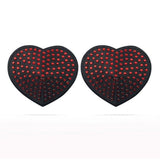 Lovetoy Red Diamond Heart Nipple Pasties – Reusable Adhesive Covers - Adult Toys