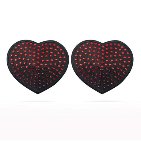 Lovetoy Red Diamond Heart Nipple Pasties – Reusable Adhesive Covers - Adult Toys