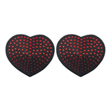 Lovetoy Red Diamond Heart Nipple Pasties – Reusable Adhesive Covers - Adult Toys