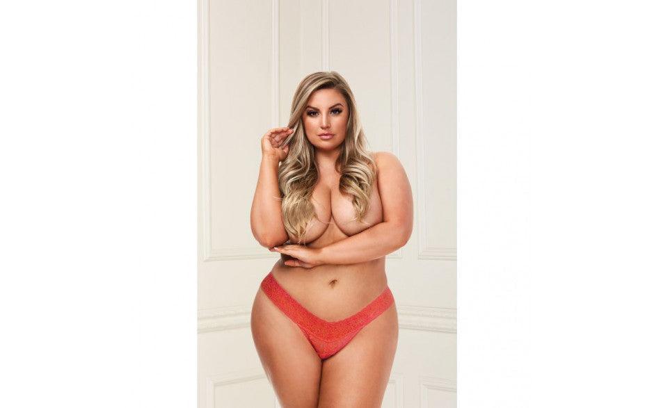 Low Rise Lace Thong Orange - Lingerie