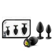 Luxe Bling Plugs Training Kit Black With Rainbow Gems - Naughty by Nature Adult Store