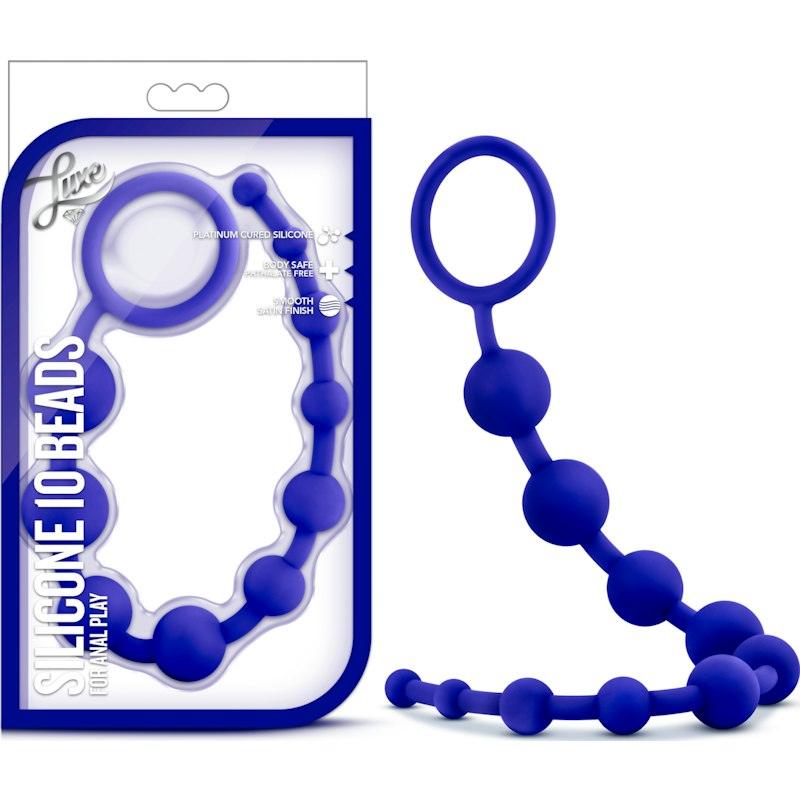 Luxe Silicone 10 Beads Indigo - Adult Toys