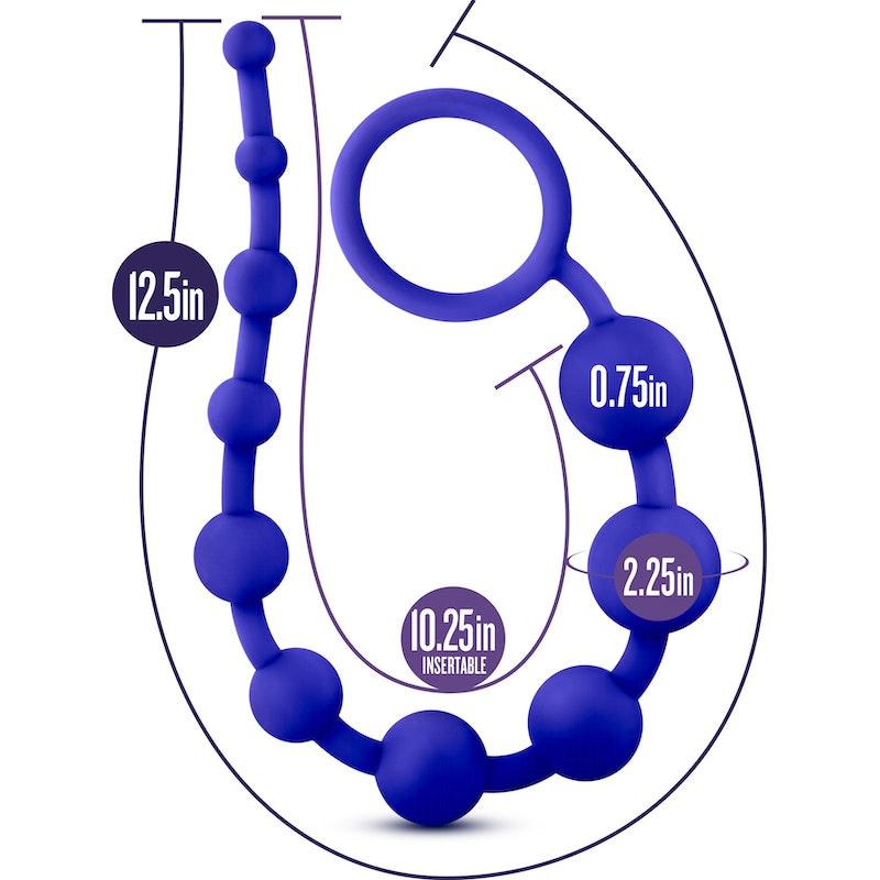 Luxe Silicone 10 Beads Indigo - Adult Toys