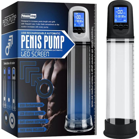 Luxury USB LCD Auto-Pump Clear - Naughty by Nature Adult Store