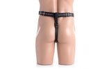 Male Chastity Harness w Anal Plug Black - Adult Toys