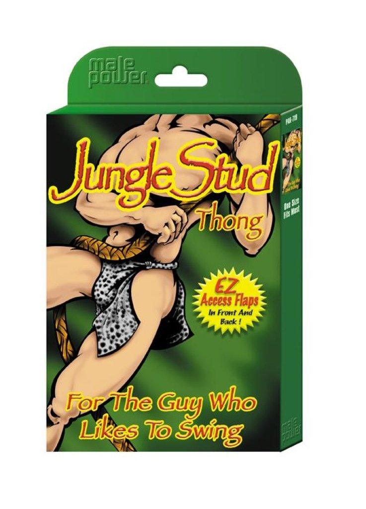 Male Power Jungle Stud Leopard Print Microfiber Thong Underwear - Lingerie