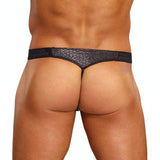 Male Power Micro G - String – Black Snakeskin Nylon Spandex Underwear - Lingerie