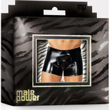 Male Power Pouch Short – Faux Leather Wet Look Men's Underwear - Lingerie