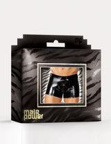 Male Power Pouch Short – Faux Leather Wet Look Men's Underwear - Lingerie