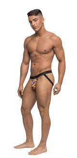 Male Power Pride Fest Jock – Rainbow Herringbone Supportive Jockstrap - Lingerie