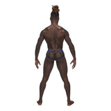 Male Power Sexagon Micro V Thong Blue - Lingerie