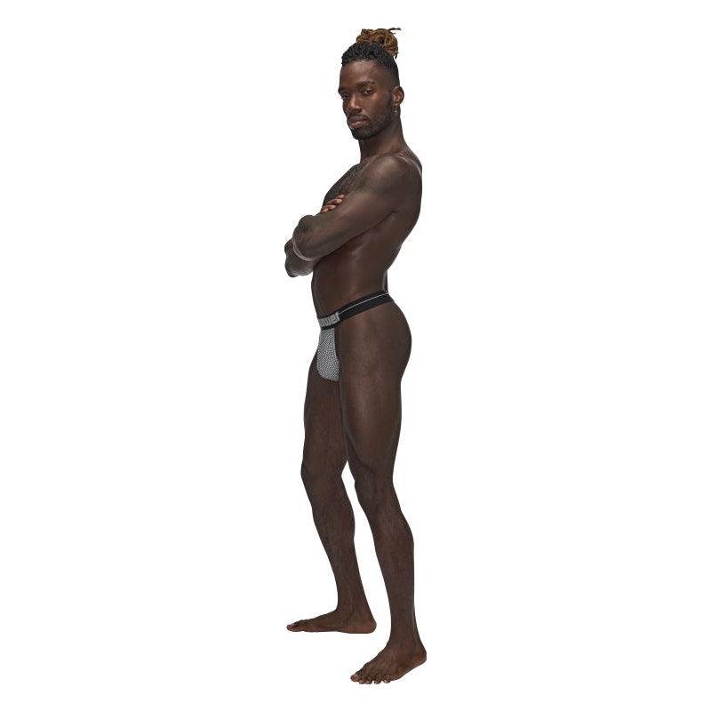 Male Power Sexagon Micro V Thong Grey - Lingerie