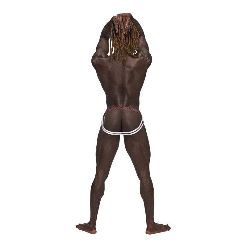 Male Power Sport Mesh Jock Burgundy - Lingerie