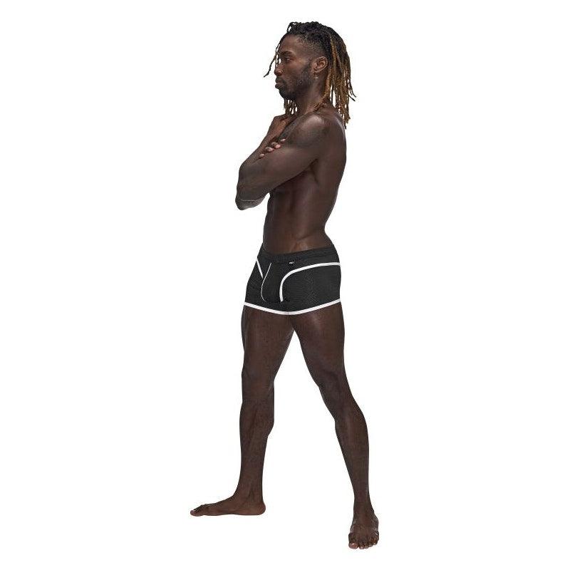 Male Power Sport Mesh Mini Short Black - Lingerie
