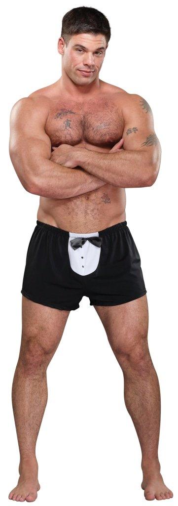 Male Power Tuxedo Boxer Novelty Underwear – Black Polyester Spandex - Lingerie