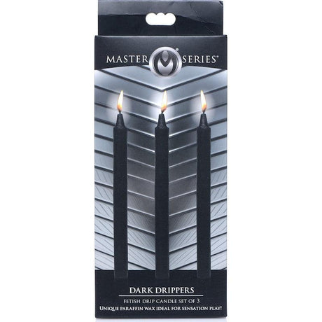 Master Series Low Temp Drip Candles - Black Paraffin Wax - 3 Pack - Adult Toys
