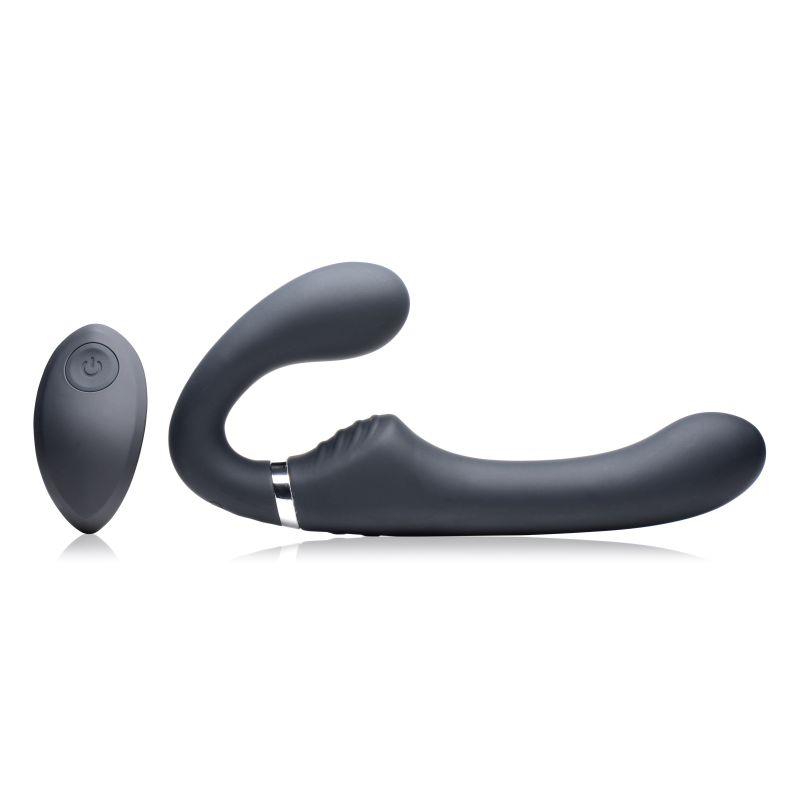 Mighty Rider 10X Strapless Strap - On Black w Remote - Adult Toys