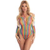 More Colour Long Sleeve Bodysuit Rainbow - Lingerie