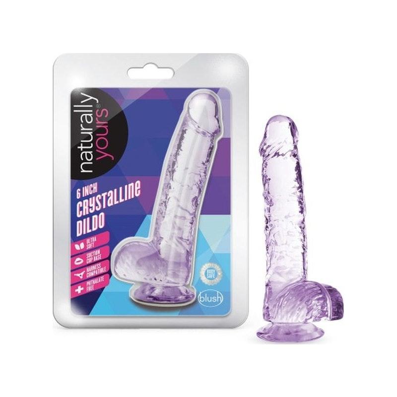 Naturally Yours 6" Crystaline Dildo Amethyst - Naughty by Nature Adult Store