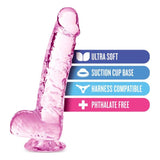 Naturally Yours 6" Crystaline Dildo Rose - Naughty by Nature Adult Store