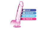 Naturally Yours 6" Crystaline Dildo Rose - Naughty by Nature Adult Store