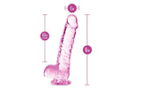 Naturally Yours 6" Crystaline Dildo Rose - Naughty by Nature Adult Store