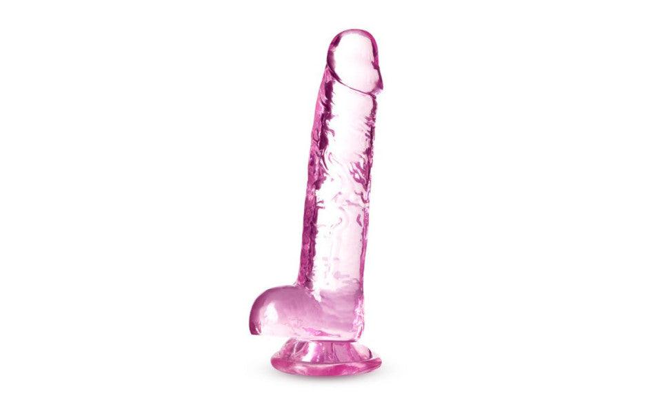 Naturally Yours 7" Crystaline Dildo Rose - Naughty by Nature Adult Store