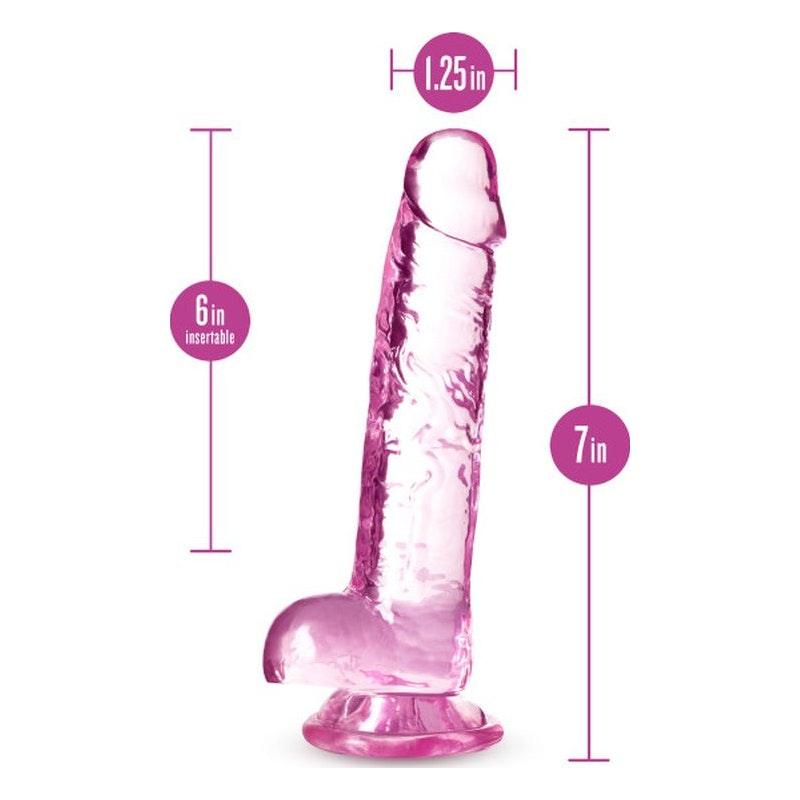 Naturally Yours 7" Crystaline Dildo Rose - Naughty by Nature Adult Store