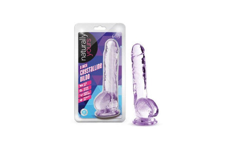 Naturally Yours 8" Crystaline Dildo Amethyst - Adult Toys