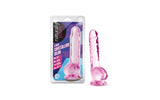 Naturally Yours 8" Crystaline Dildo Rose - Adult Toys