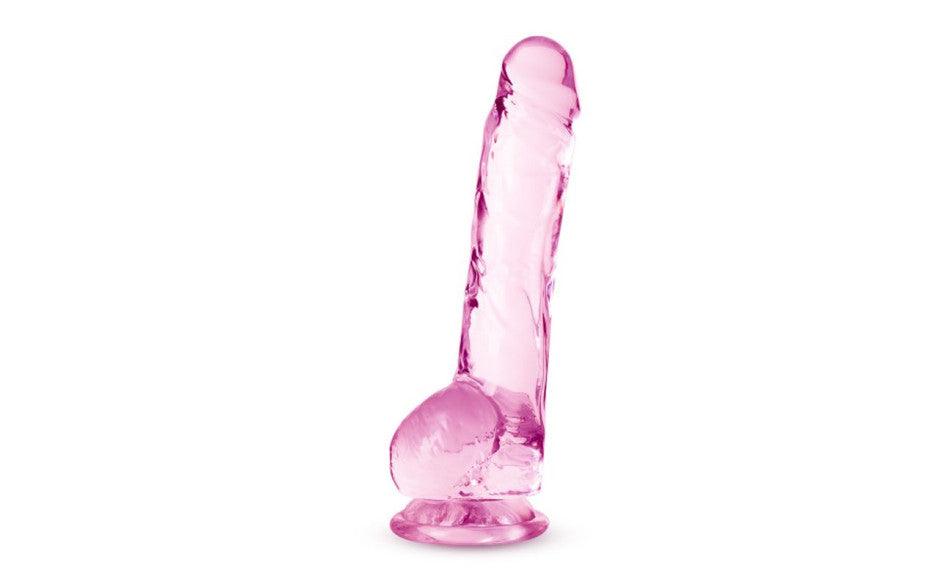 Naturally Yours 8" Crystaline Dildo Rose - Adult Toys
