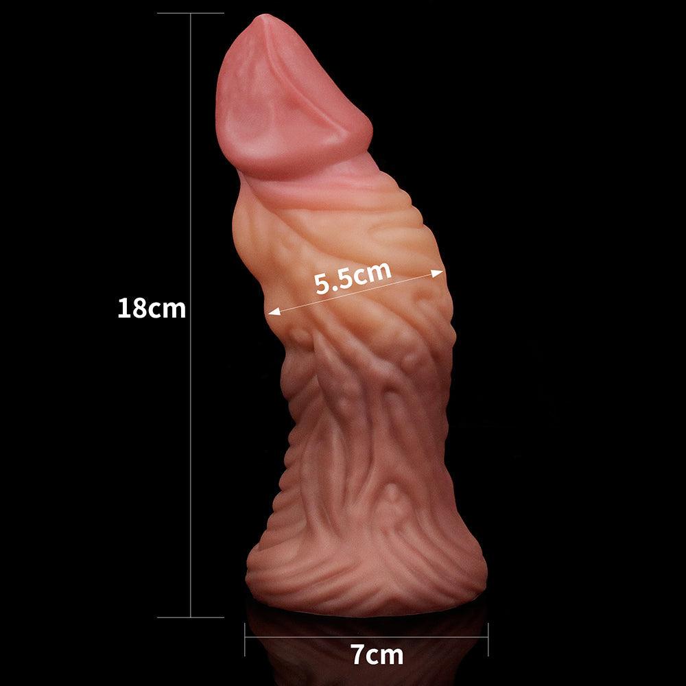 Nature Cock 7in Dual Layer Huge ALIEN Silicone Butt Plug Dildo - Adult Toys
