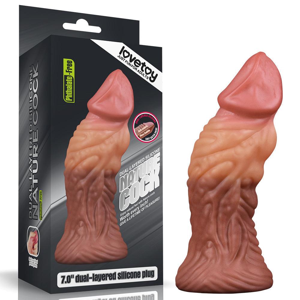 Nature Cock 7in Dual Layer Huge ALIEN Silicone Butt Plug Dildo - Adult Toys