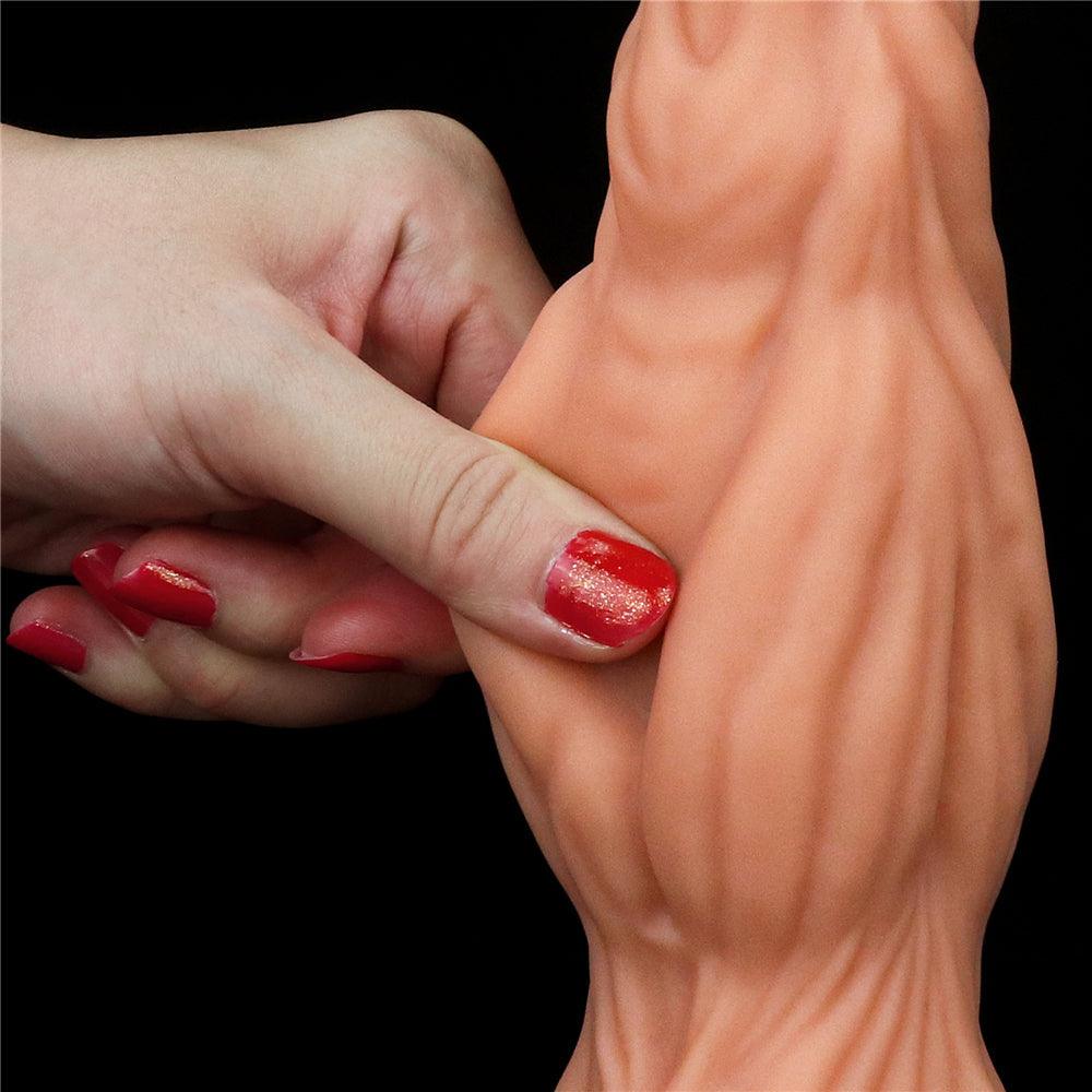 Nature Cock 9.5in Dual Layer Huge ALIEN Silicone Dildo - Adult Toys