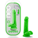 Neo Dual Density Cock With Balls 6in Neon Green - Adult Toys