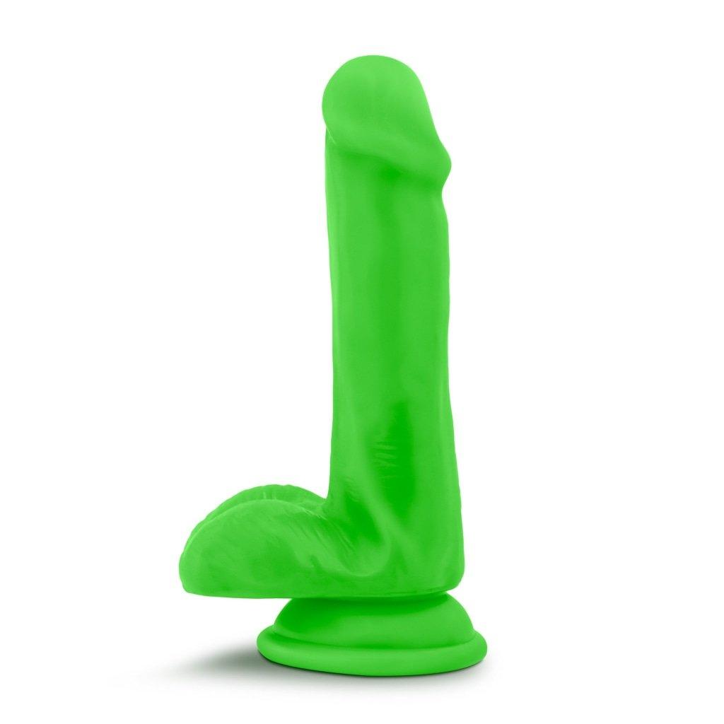 Neo Elite 6in Silicone Dual Density Cock with Balls Neon Green - Adult Toys