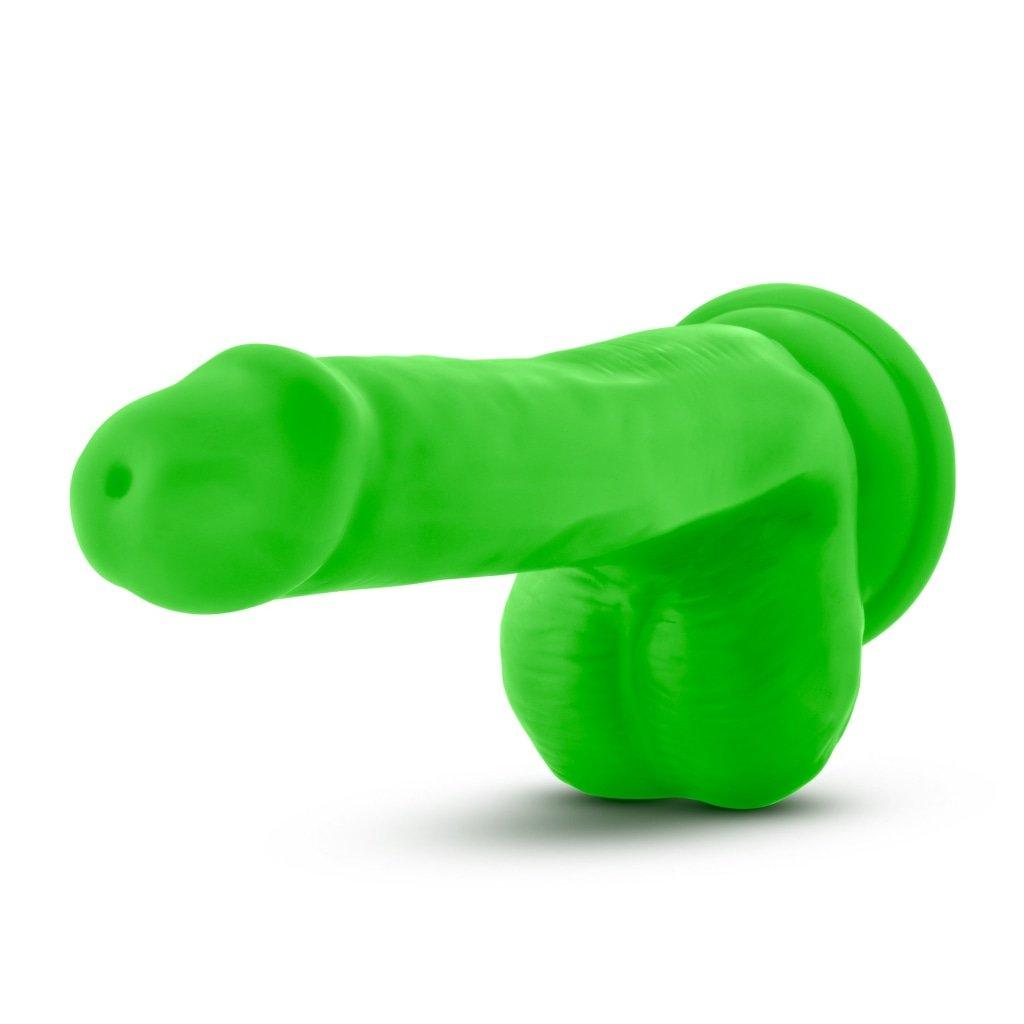 Neo Elite 6in Silicone Dual Density Cock with Balls Neon Green - Adult Toys