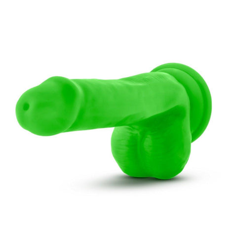 Neo Elite 6in Silicone Dual Density Cock with Balls Neon Green - Adult Toys