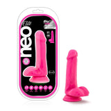 Neo Elite 6in Silicone Dual Density Cock with Balls Neon Pink - Naughty by Nature Adult Store