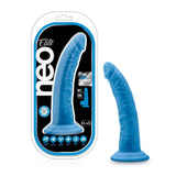 Neo Elite 7.5in Silicone Dual Density Cock Neon Blue - Naughty by Nature Adult Store