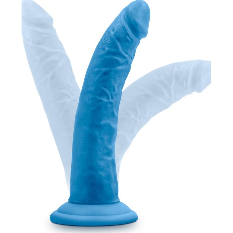 Neo Elite 7.5in Silicone Dual Density Cock Neon Blue - Naughty by Nature Adult Store