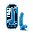 Neo Elite 7in Silicone Dual Density Cock with Balls Neon Blue - Adult Toys