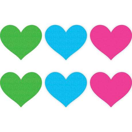 Neon Heart Pasties 3 Pk Green/Blue/Pink - Naughty by Nature Adult Store