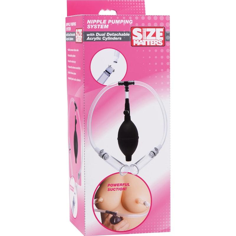 Nipple Pumping System with Dual Cylinders - Naughty by Nature Adult Store