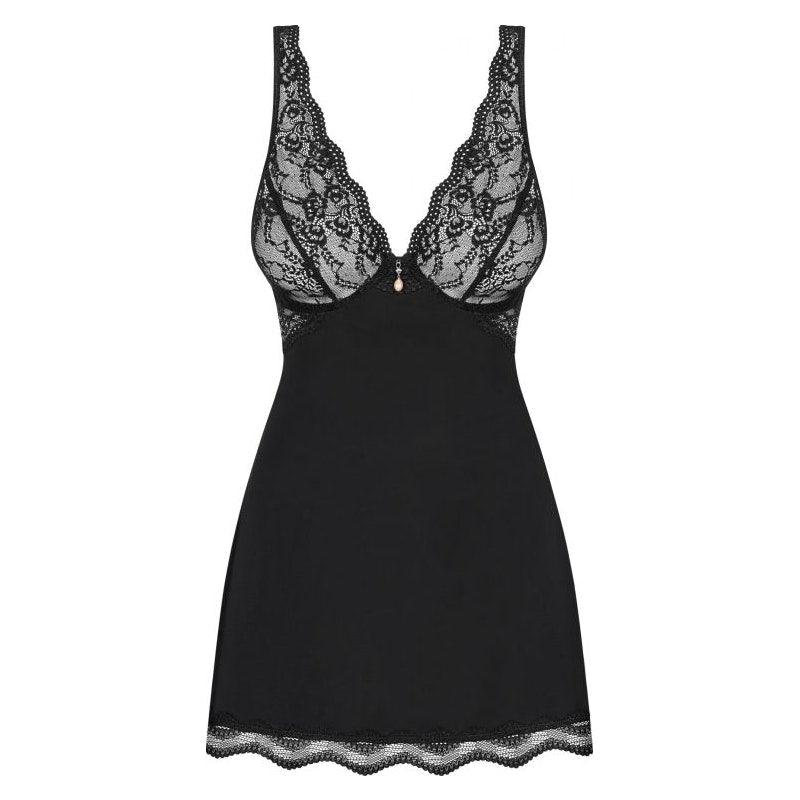 Obsessive Luvae Babydoll | Black Underwire Lingerie with Thong - Lingerie