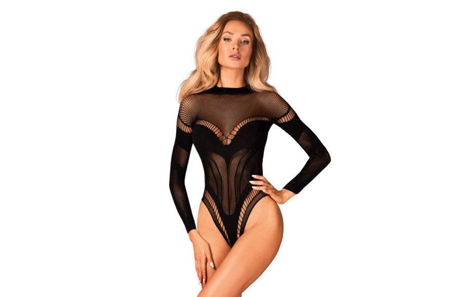 Open Back Teddy B135 Black - Lingerie