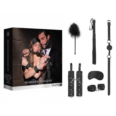 Ouch! Beginners Bondage Kit - Black - 5 Piece Set - Naughty by Nature Adult Store