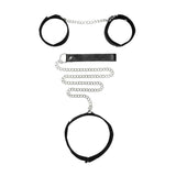 OUCH! BW Velcro Collar With Leash And Hand Cuffs - Black Restraints - Naughty by Nature Adult Store